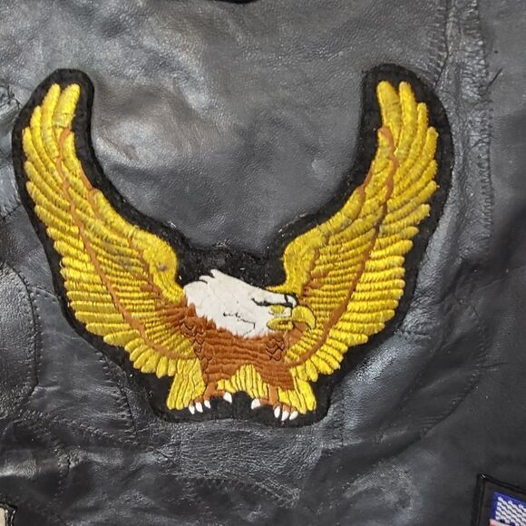 Diamond Plate Buffalo Leather Biker Vest - Picture 12 of 13